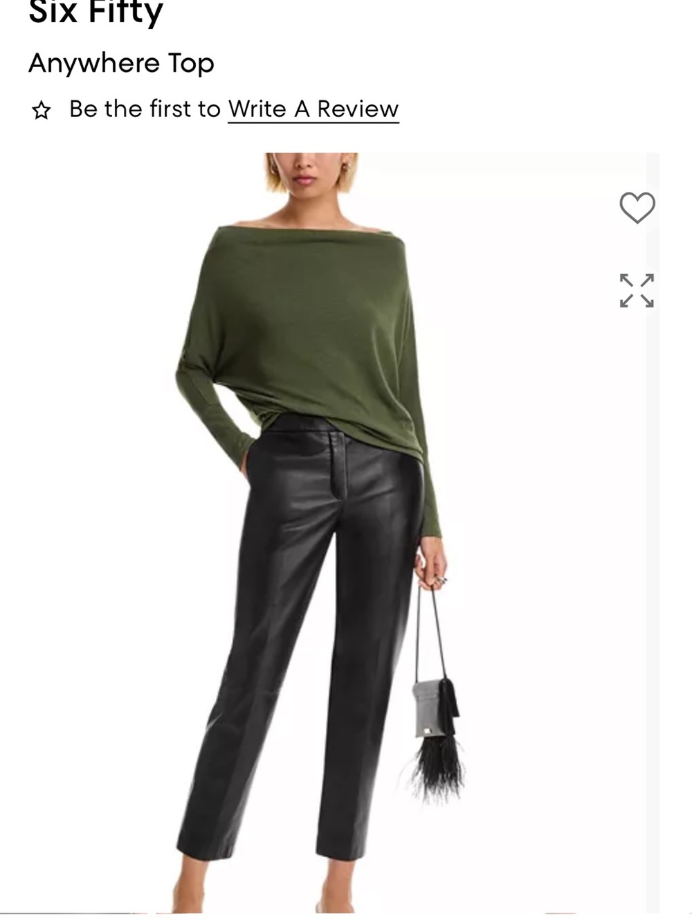 Six Fifty Olive Off-the-Shoulder Knit Top